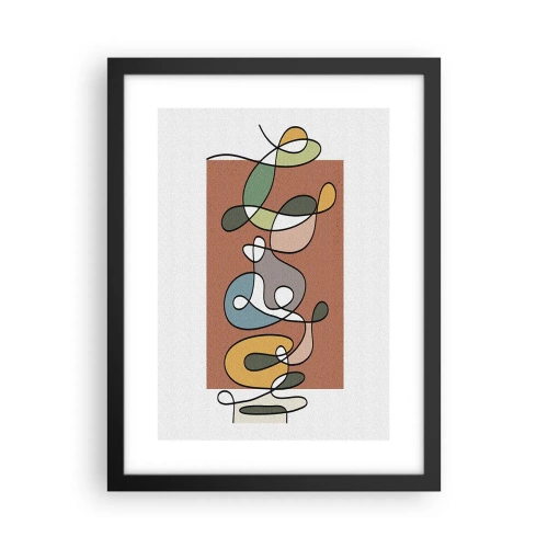 Poster in cornice nera - Astrazione: saltello colorato - 30x40 cm