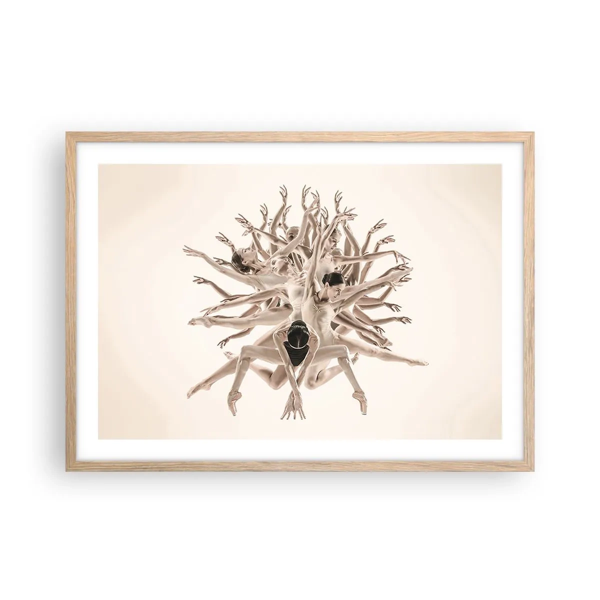 Poster in cornice rovere chiaro - Fiorendo nella danza - 70x50 cm