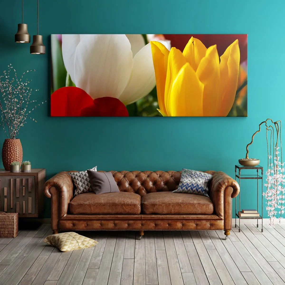 Quadro su tela - Stampe su Tela - La febbre dei tulipani - 90x30 cm