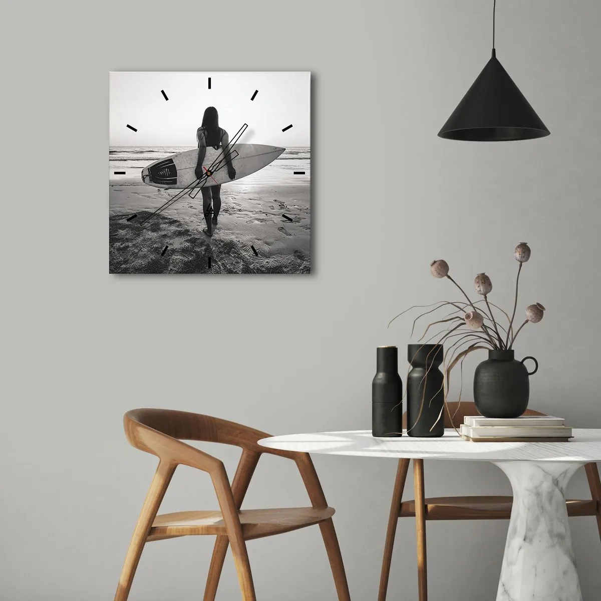 Orologio da parete - Orologio in Vetro - La figlia dell'onda marina - 40x40 cm