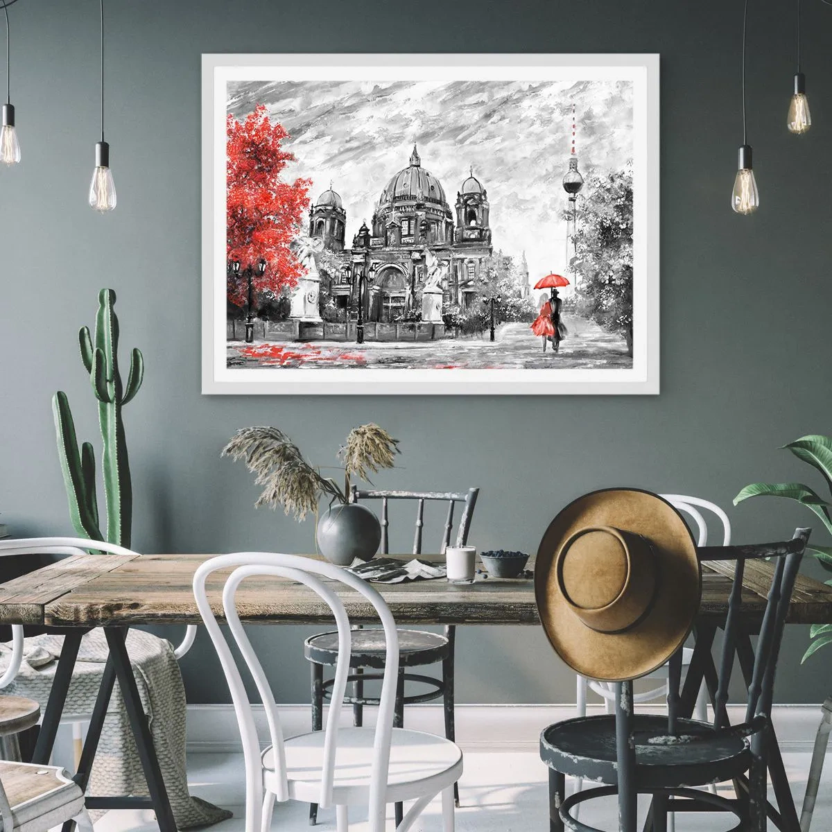 Poster in cornice bianca - Incontro a Berlino - 40x30 cm
