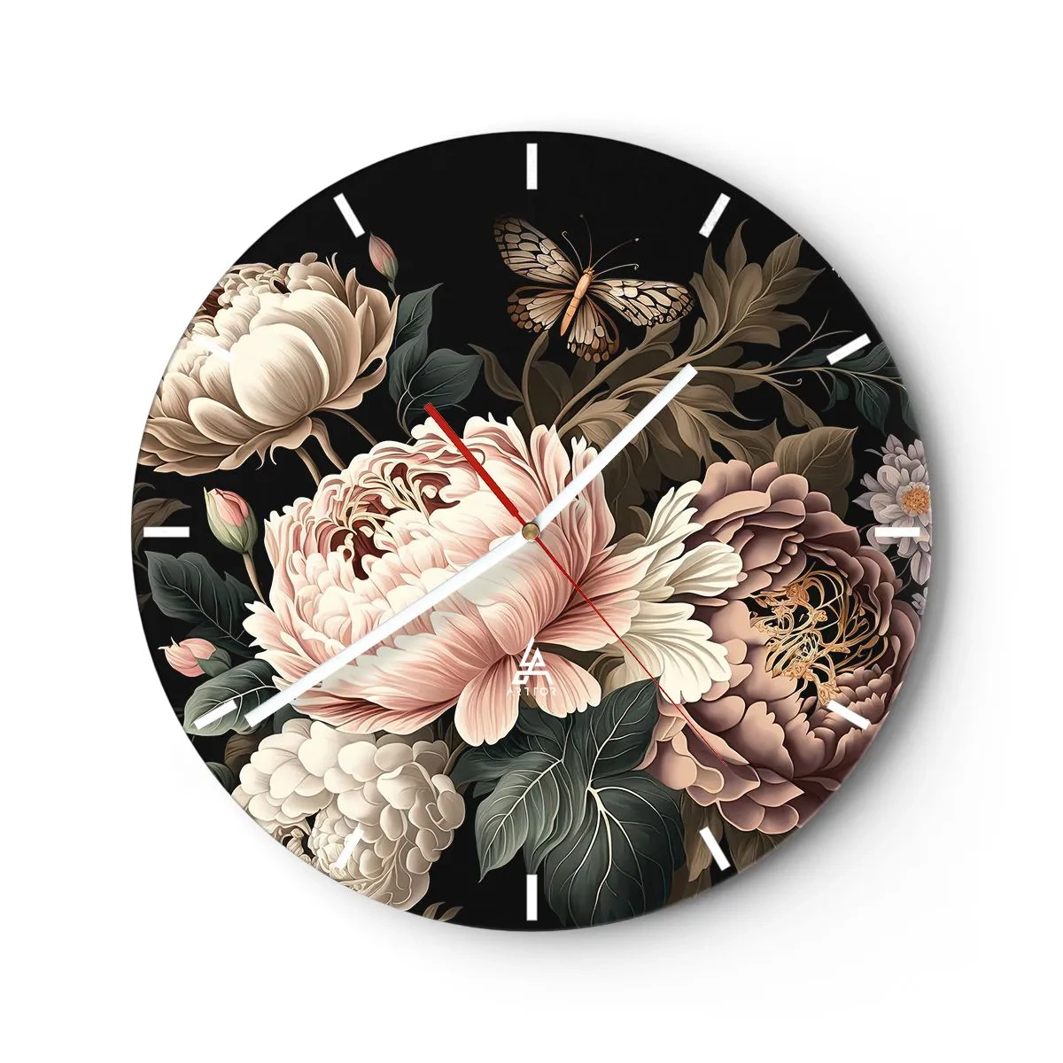 Orologio da parete - Orologio in Vetro - In stile barocco - 40x40 cm