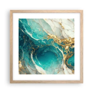 Poster in cornice rovere chiaro - Composizione con vene d'oro - 40x40 cm
