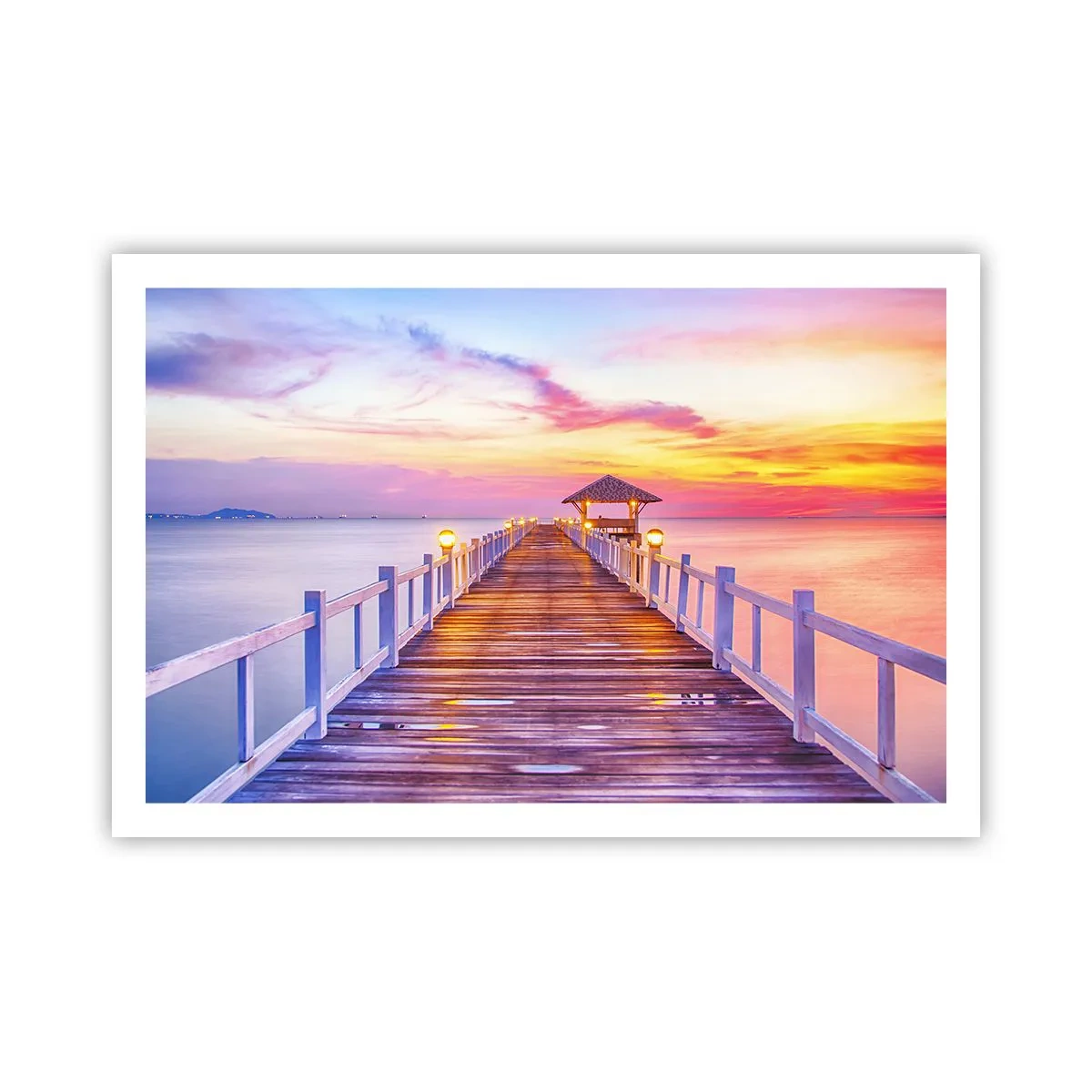 Poster - Silenzio della sera in lilla e oro - 91x61 cm