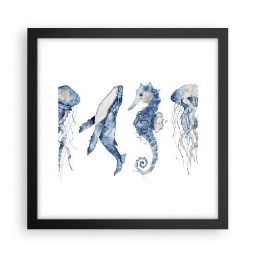 Poster in cornice nera - Meraviglie del mare - 30x30 cm