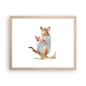 Poster in cornice rovere chiaro - Mamma, leggimi - 50x40 cm