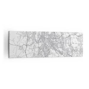 Quadro su tela - Stampe su Tela - Una mappa della città in stile minimalista con linee delicate - 160x50cm - L'anello romano - Decorazione murale moderna per soggiorno e camera da letto ARTTOR