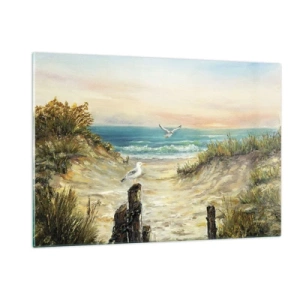 Quadro su vetro - Ritirata senza vento - 120x80cm - Silenzio senza vento - Decorazione murale moderna per soggiorno e camera da letto ARTTOR