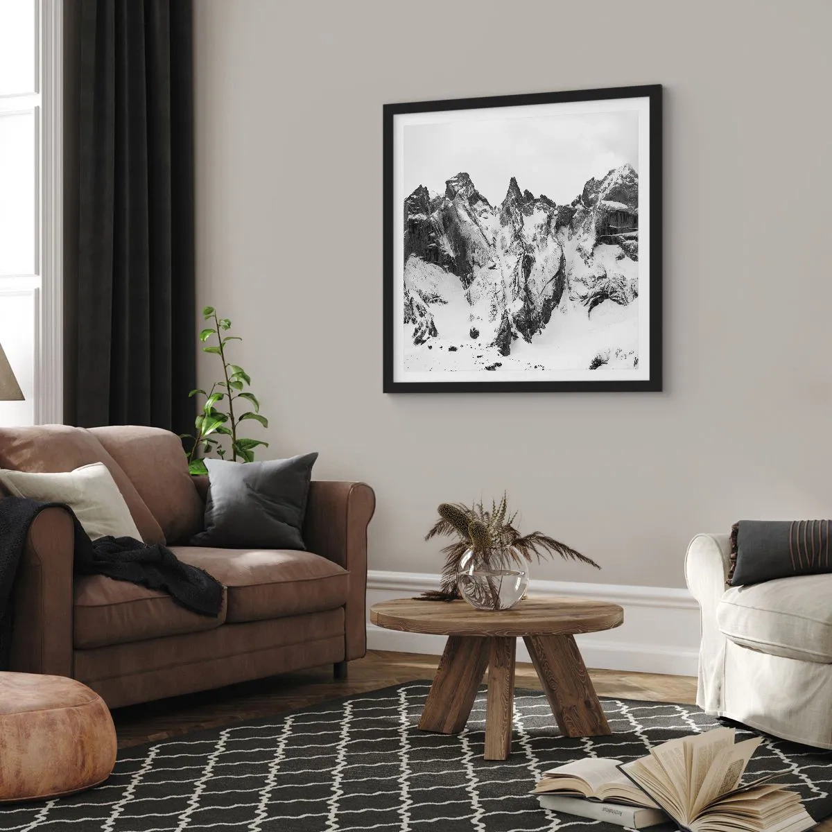 Poster in cornice nera - Cresta minacciosa di granito - 40x40 cm