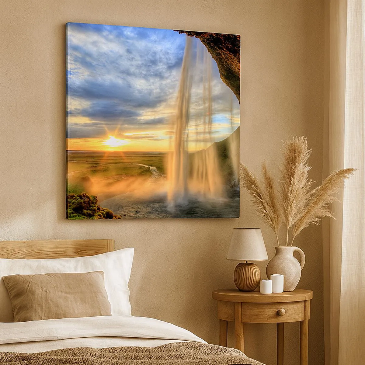 Quadro su tela - Stampe su Tela - Il mondo dietro una tenda di gocce - 30x30 cm