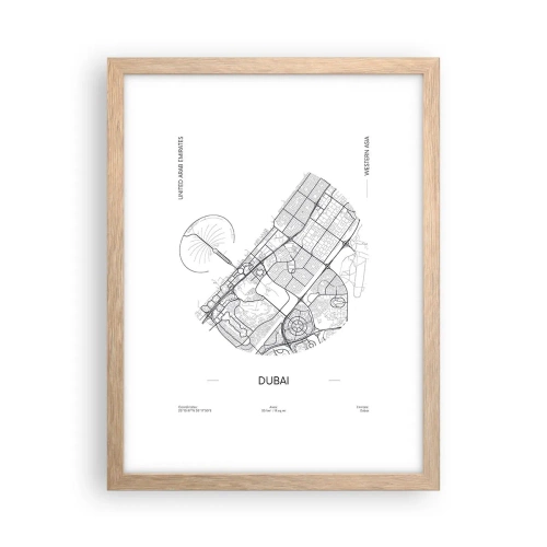 Poster in cornice rovere chiaro - Anatomia di Dubai - 30x40 cm