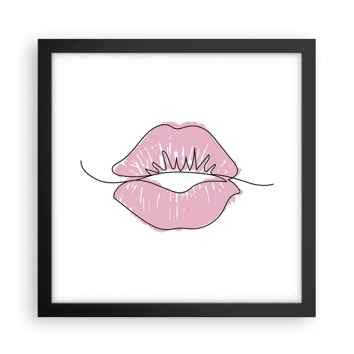 Poster in cornice nera - Pronti al bacio? - 30x30 cm