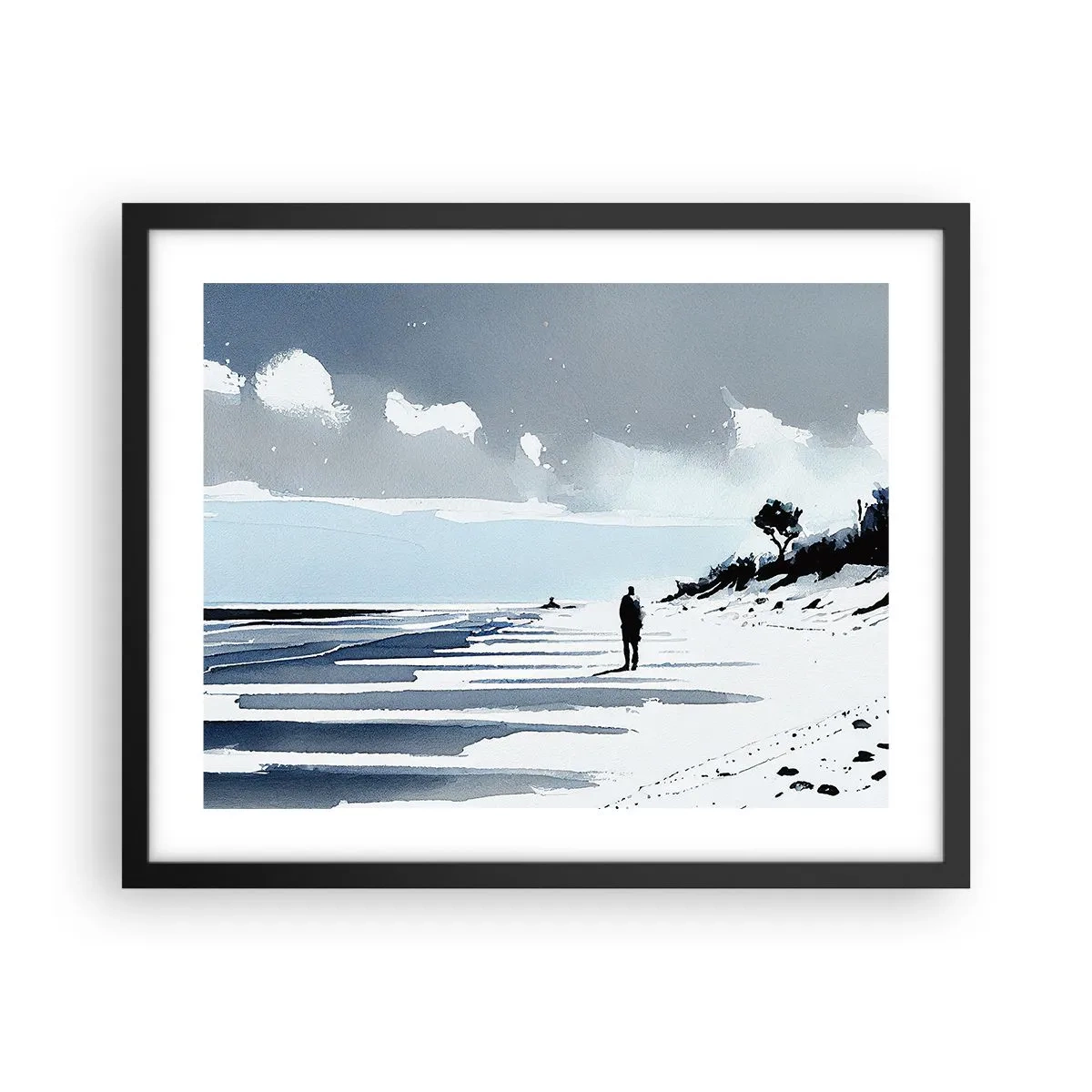 Poster in cornice nera - Solo con se stesso - 50x40 cm