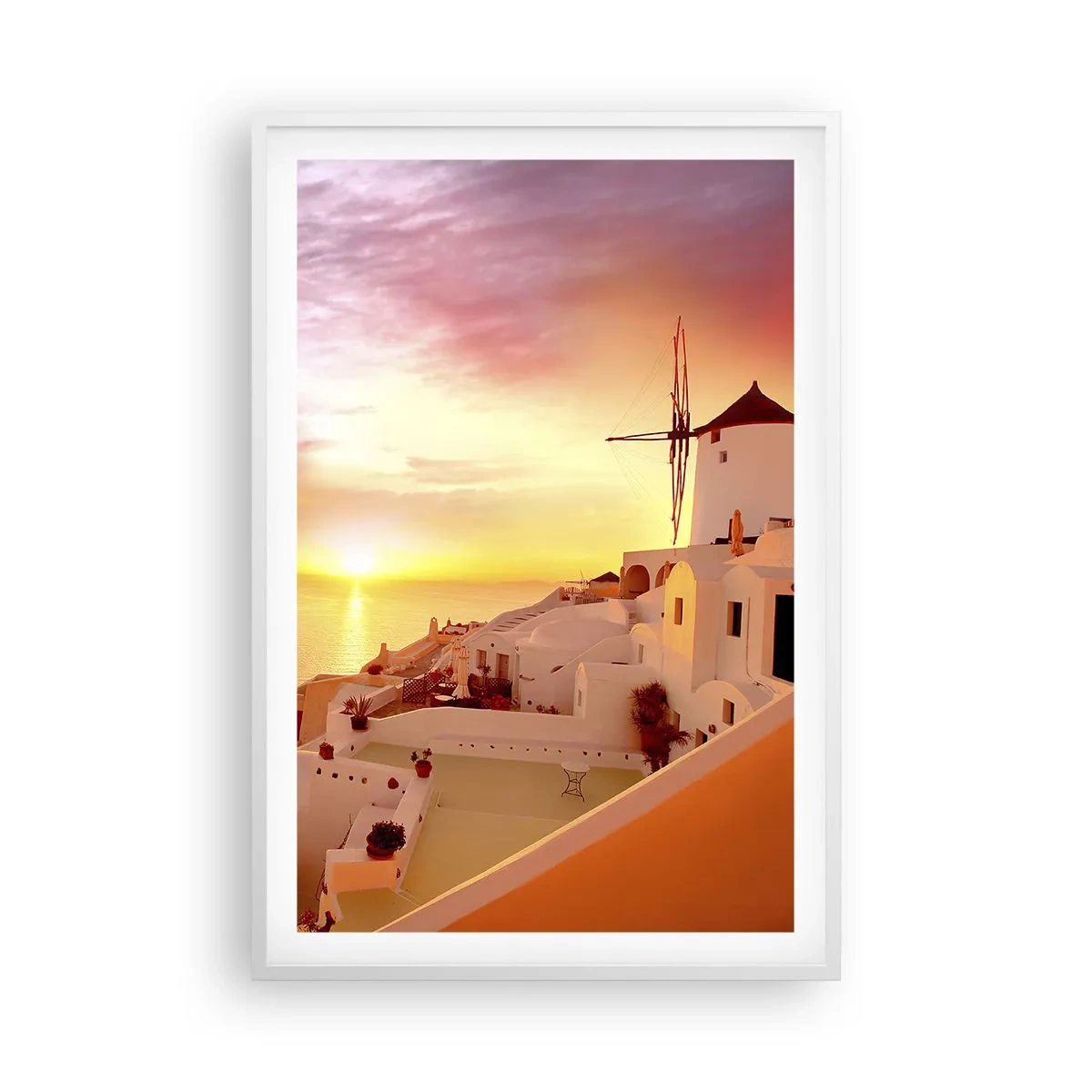 Poster in cornice bianca - Sciogliersi nel bianco e nell'oro - 61x91 cm