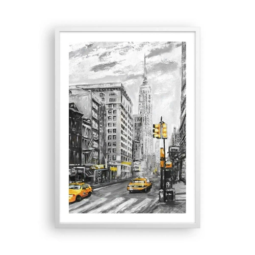 Poster in cornice bianca - Racconto di New York - 50x70 cm