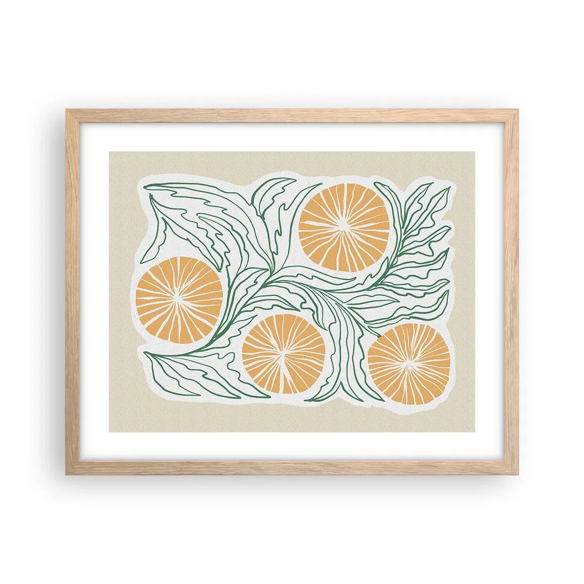 Poster in cornice rovere chiaro - Etnicamente con una nota di astrazione - 50x40 cm