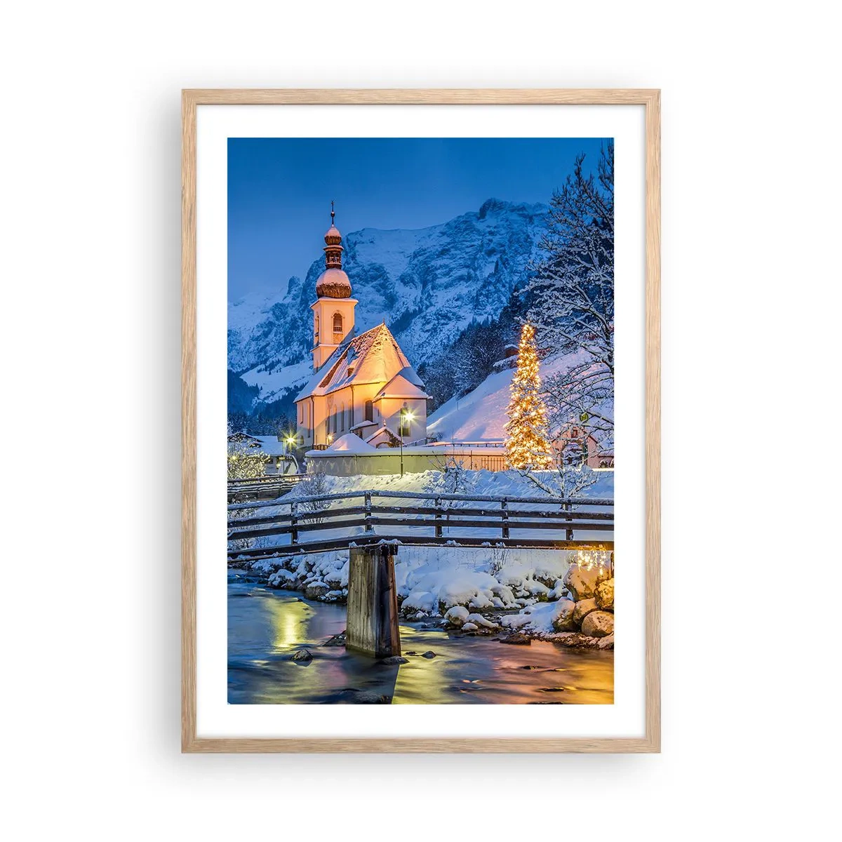 Poster in cornice rovere chiaro - Lo spirito di Natale - 50x70 cm