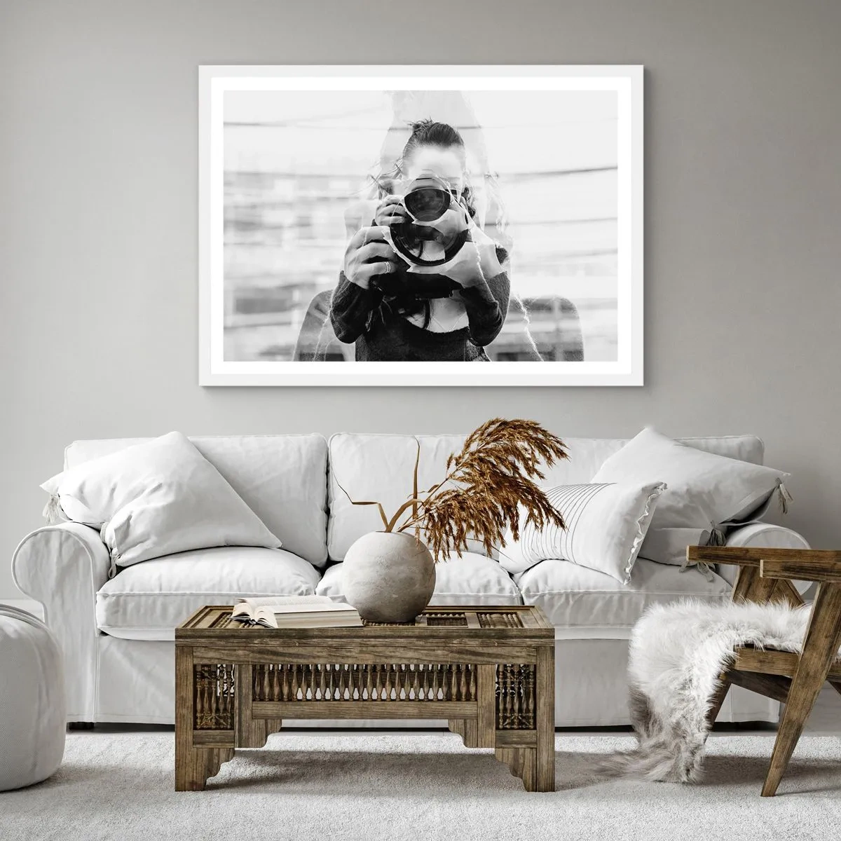 Poster in cornice bianca - Il creatore e il materiale - 50x50 cm