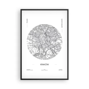 Poster in cornice nera - Anatomia di Cracovia - 61x91 cm
