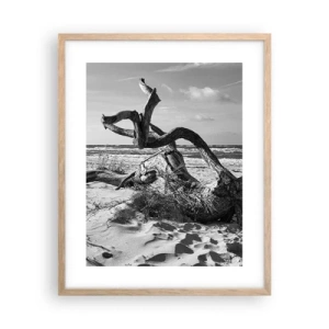Poster in cornice rovere chiaro - Scolpito dal mare - 40x50 cm