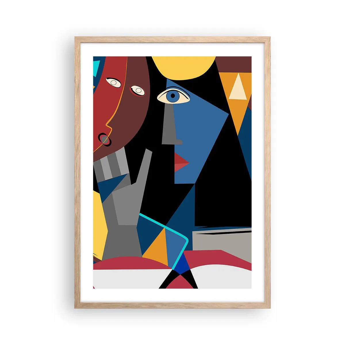Poster in cornice rovere chiaro - Dialogo di cubisti - 50x70 cm