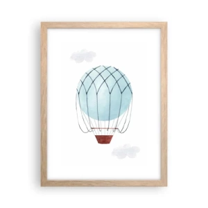 Poster in cornice rovere chiaro - In mezzo alle nuvole - 30x40 cm