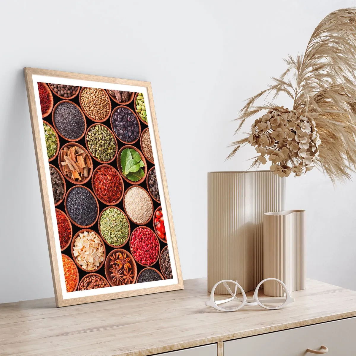 Poster in cornice rovere chiaro - Tutti i gusti del mondo - 50x70 cm