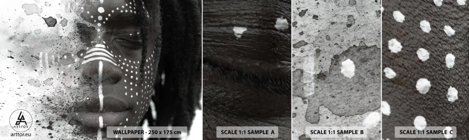 Campione di Fotomurale Adesivo Deluxe Sticker - Scopri lo spirito primordiale - Ritratto di una donna, Donna, afroamericano - 100x30 cm