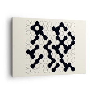 Quadro su tela - Stampe su Tela - Motivi in bianco e nero con cerchi su sfondo chiaro - 70x50cm - Gioco cinese: variazione - Decorazione murale moderna per soggiorno e camera da letto ARTTOR
