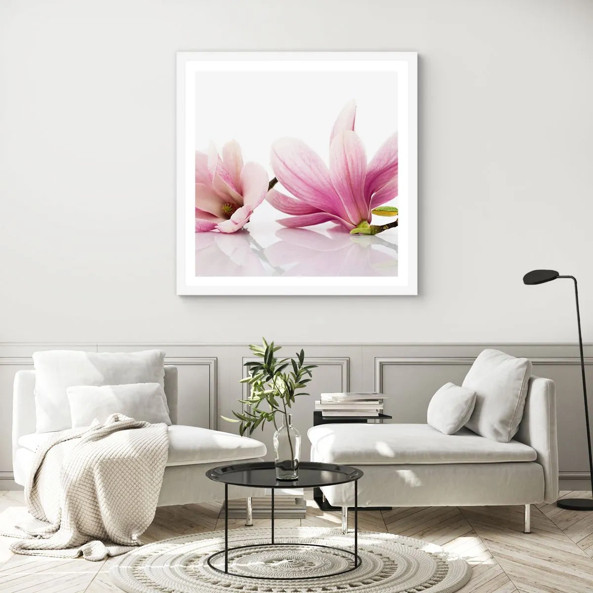 Poster in cornice bianca - Delicati come un soffio di primavera - 50x50 cm