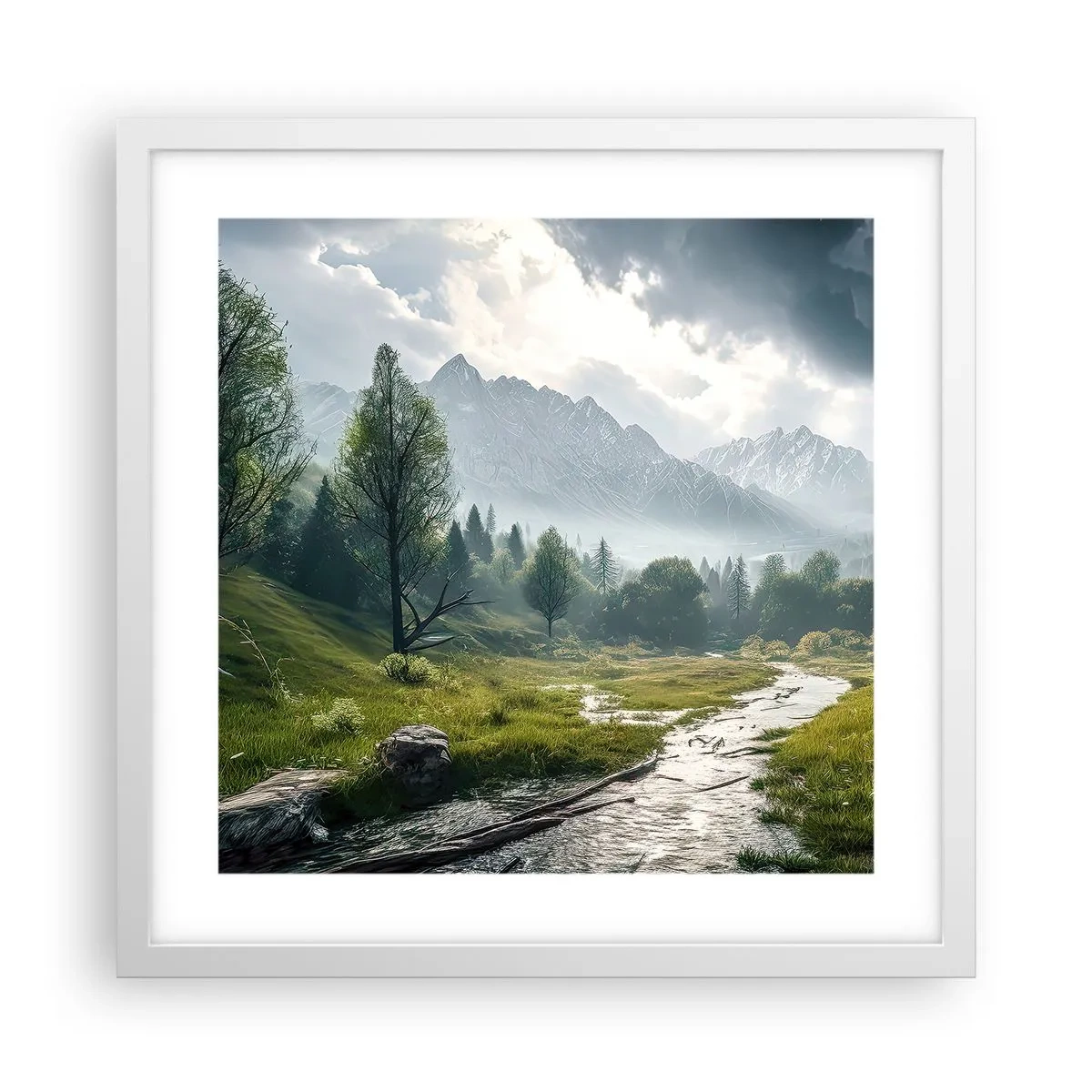 Poster in cornice bianca - Andata e ritorno - 40x40 cm