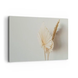Quadro su tela - Stampe su Tela - Foglie di palma secche in una disposizione minimalista - 120x80cm - Quando serve il sollievo - Decorazione murale moderna per soggiorno e camera da letto ARTTOR