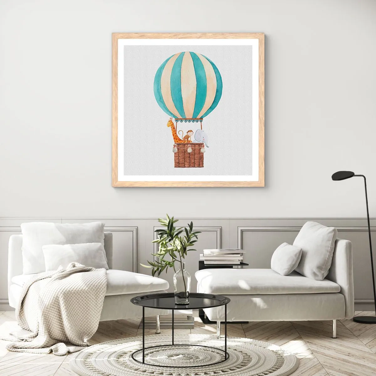 Poster in cornice rovere chiaro - Una gita fantastica - 50x50 cm