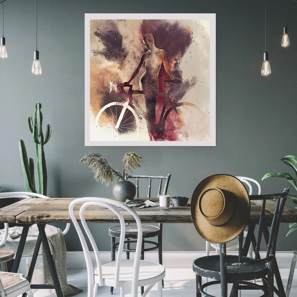 Poster - Nelle forme di marmo un'anima da ciclista - 40x40 cm