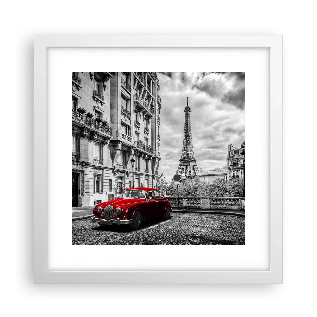 Poster in cornice bianca - Predatore in città - 30x30 cm