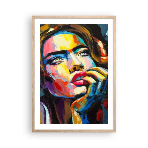 Poster in cornice rovere chiaro - I sogni come uccelli planano nel cielo - 50x70 cm