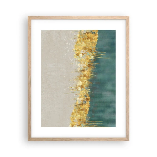 Poster in cornice rovere chiaro - Confine dorato - 40x50 cm