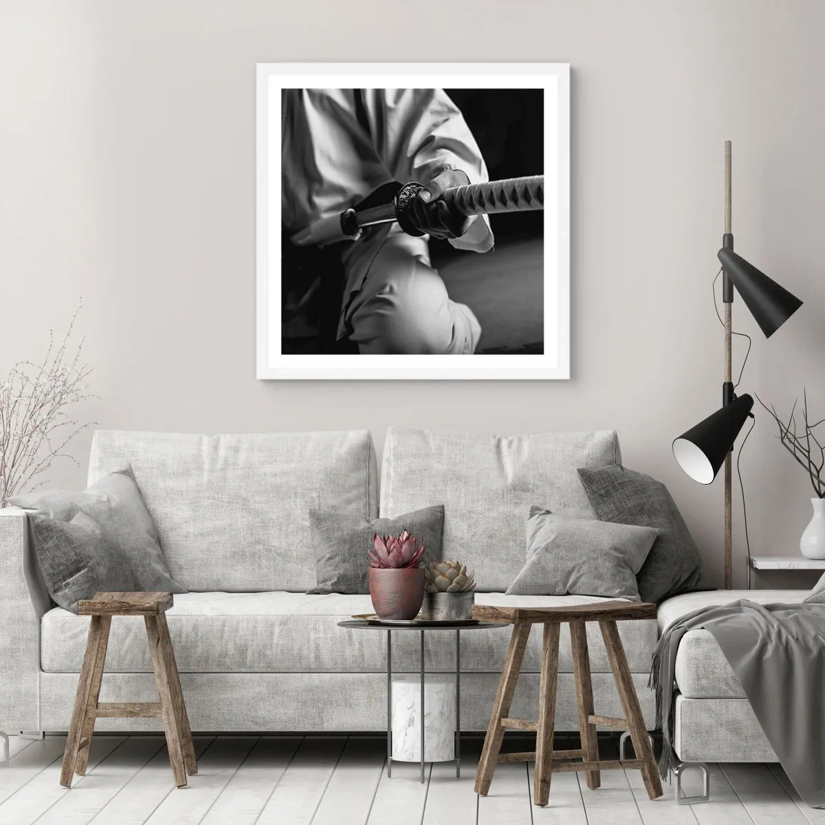 Poster in cornice bianca - L'anima del guerriero - 60x60 cm