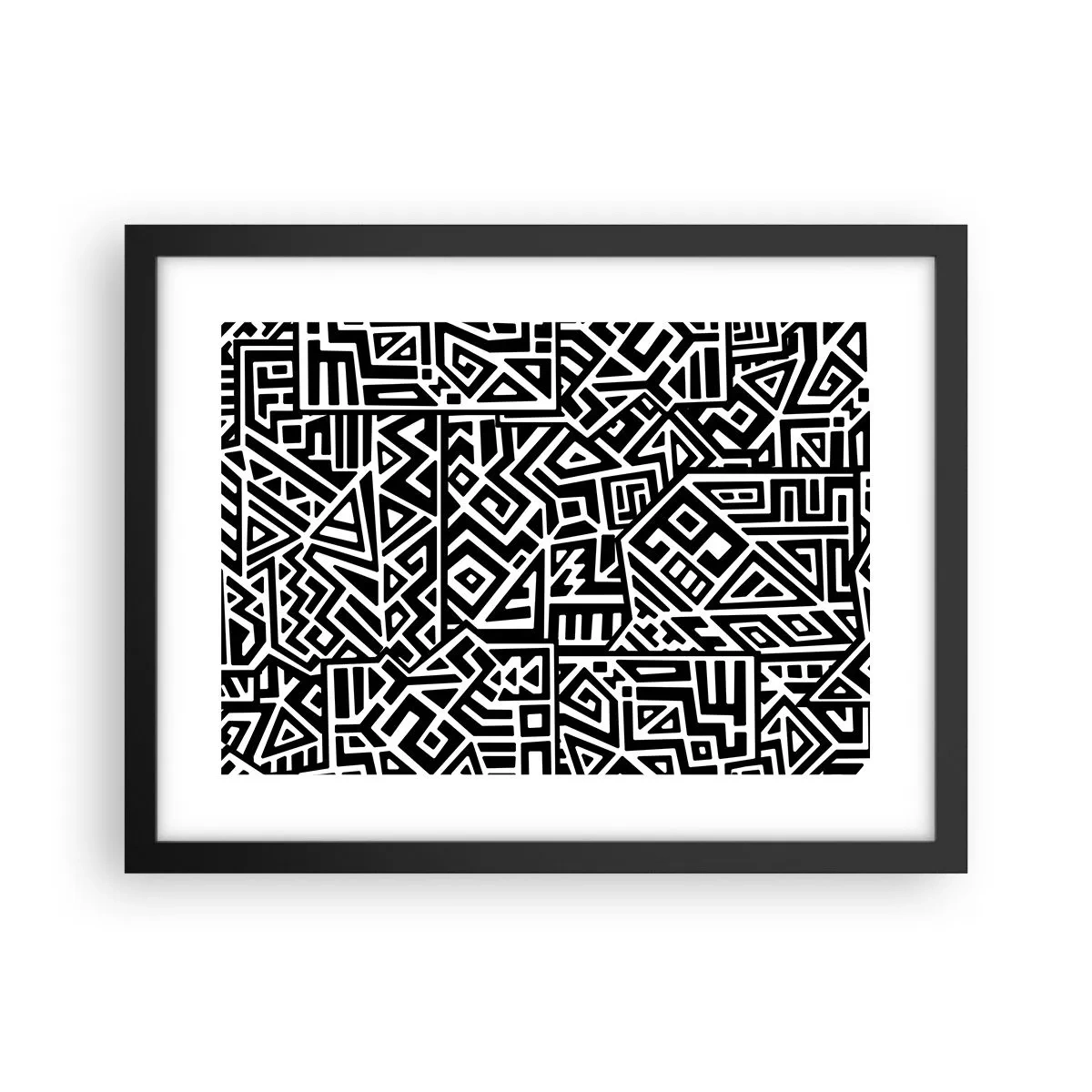Poster in cornice nera - Composizione precolombiana - 40x30 cm