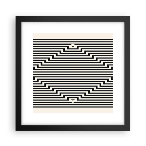 Poster in cornice nera - Illusione geometrica - 30x30 cm