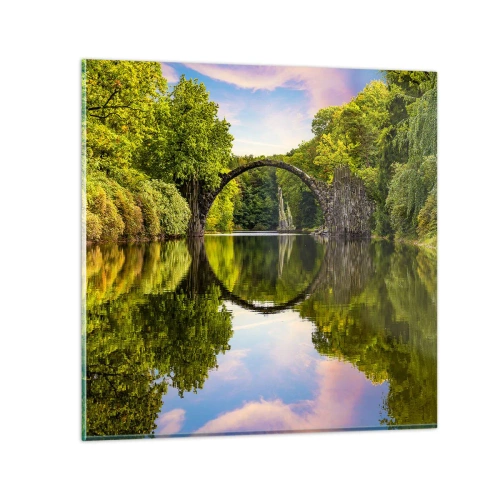 Quadro su vetro - All'incontro di due mondi - 50x50 cm