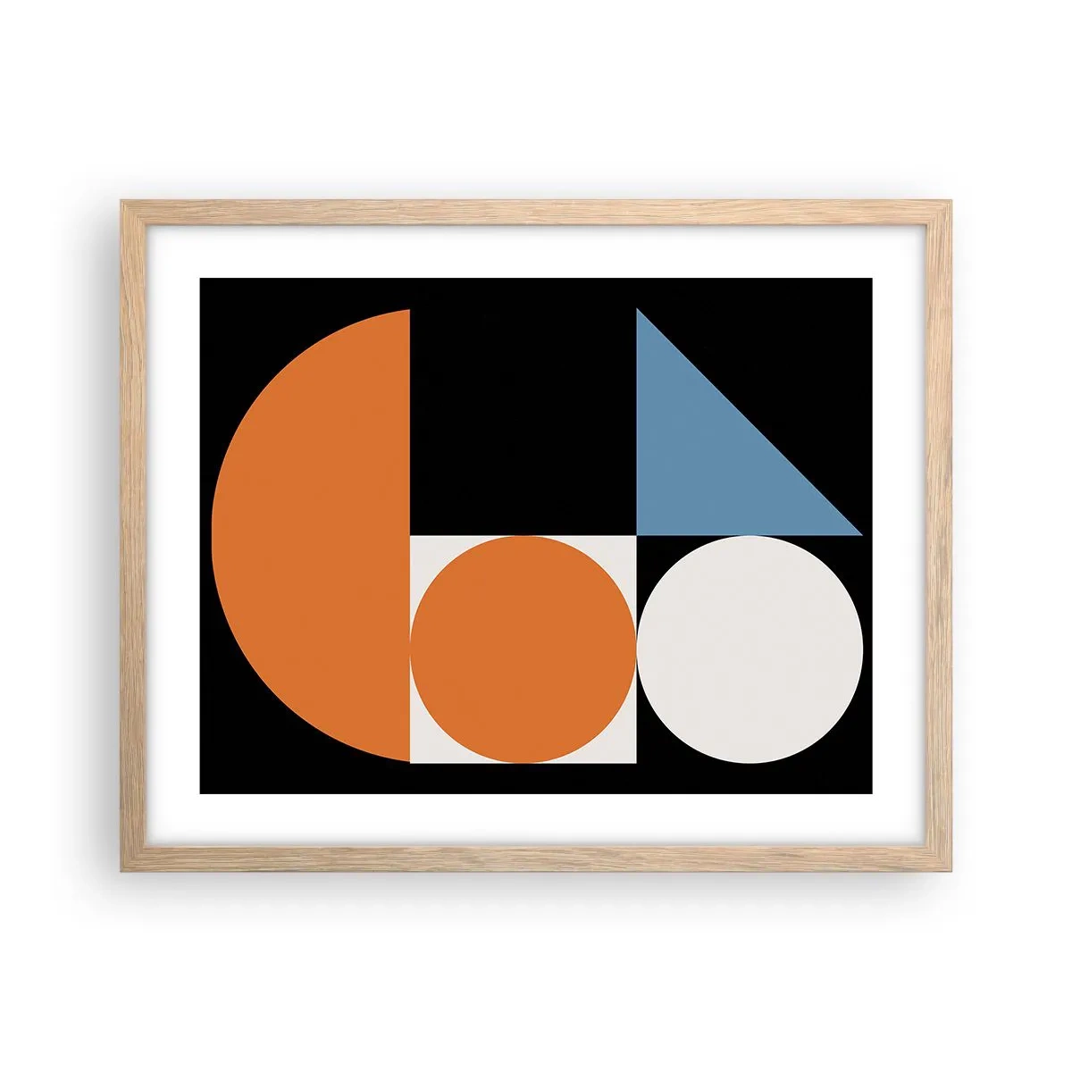 Poster in cornice rovere chiaro - Composizione di figure - 50x40 cm