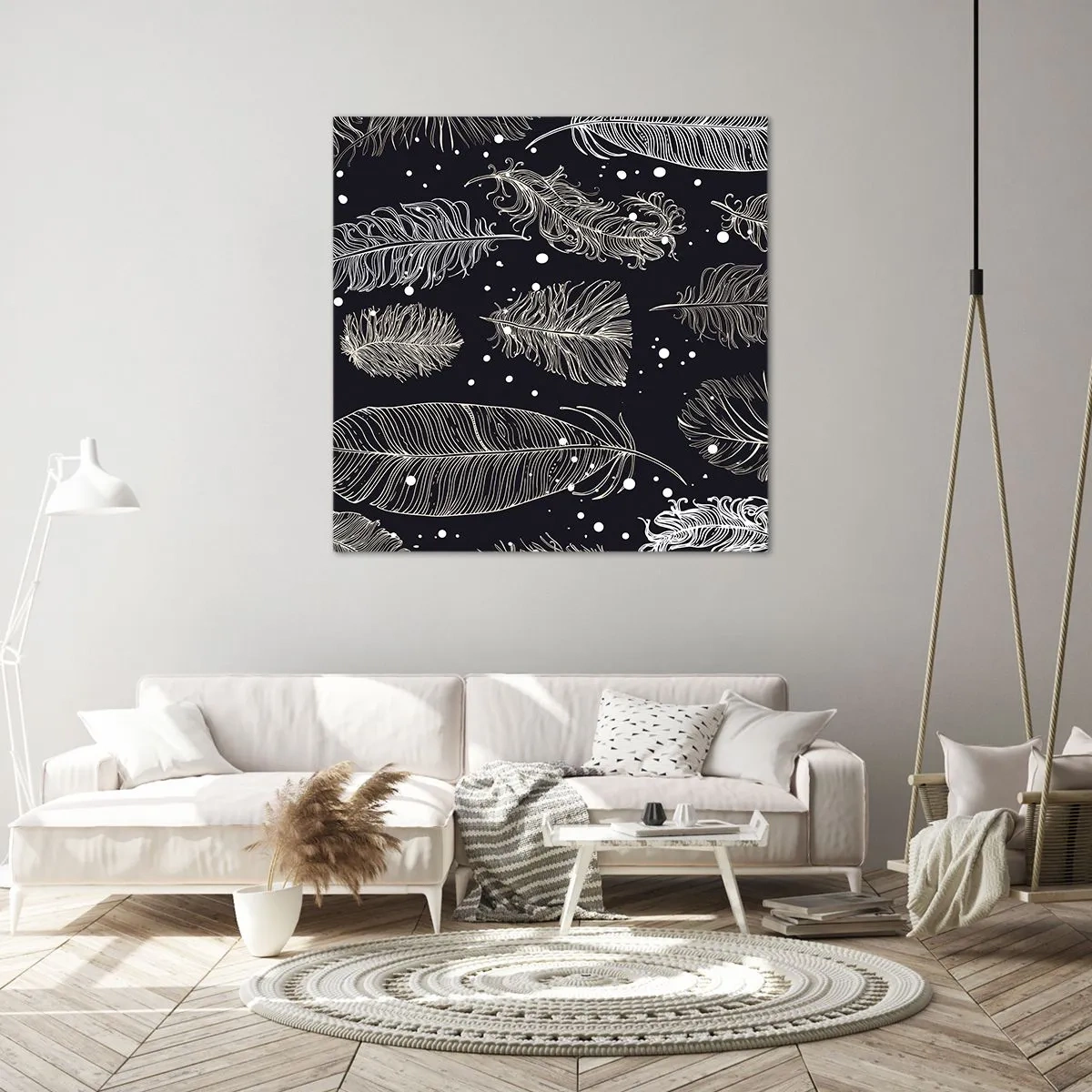 Quadro su tela - Stampe su Tela - Pizzo piumato - 70x70 cm