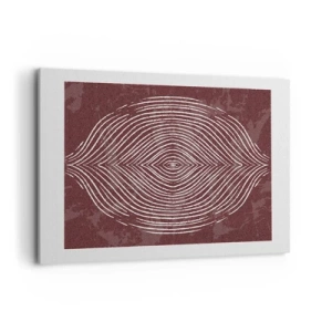 Quadro su tela - Stampe su Tela - Onde simmetriche in linee bianche su sfondo marrone - 120x80cm - Lo spazio parlante - Decorazione murale moderna per soggiorno e camera da letto ARTTOR