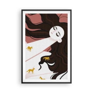 Poster in cornice nera - Il sogno del cavallo d'oro - 61x91 cm