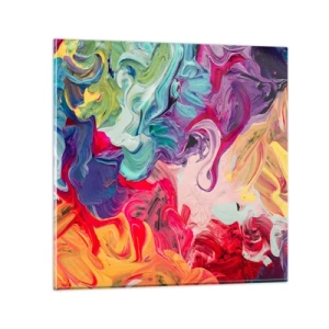 Quadro su vetro - La nascita dei colori - 40x40 cm