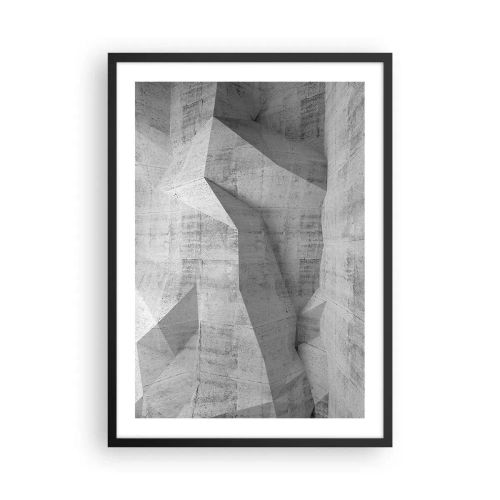 Poster in cornice nera - Forme geometriche in tonalità di grigio - 50x70cm - Una vera sfida - Decorazione murale moderna per soggiorno e camera da letto ARTTOR