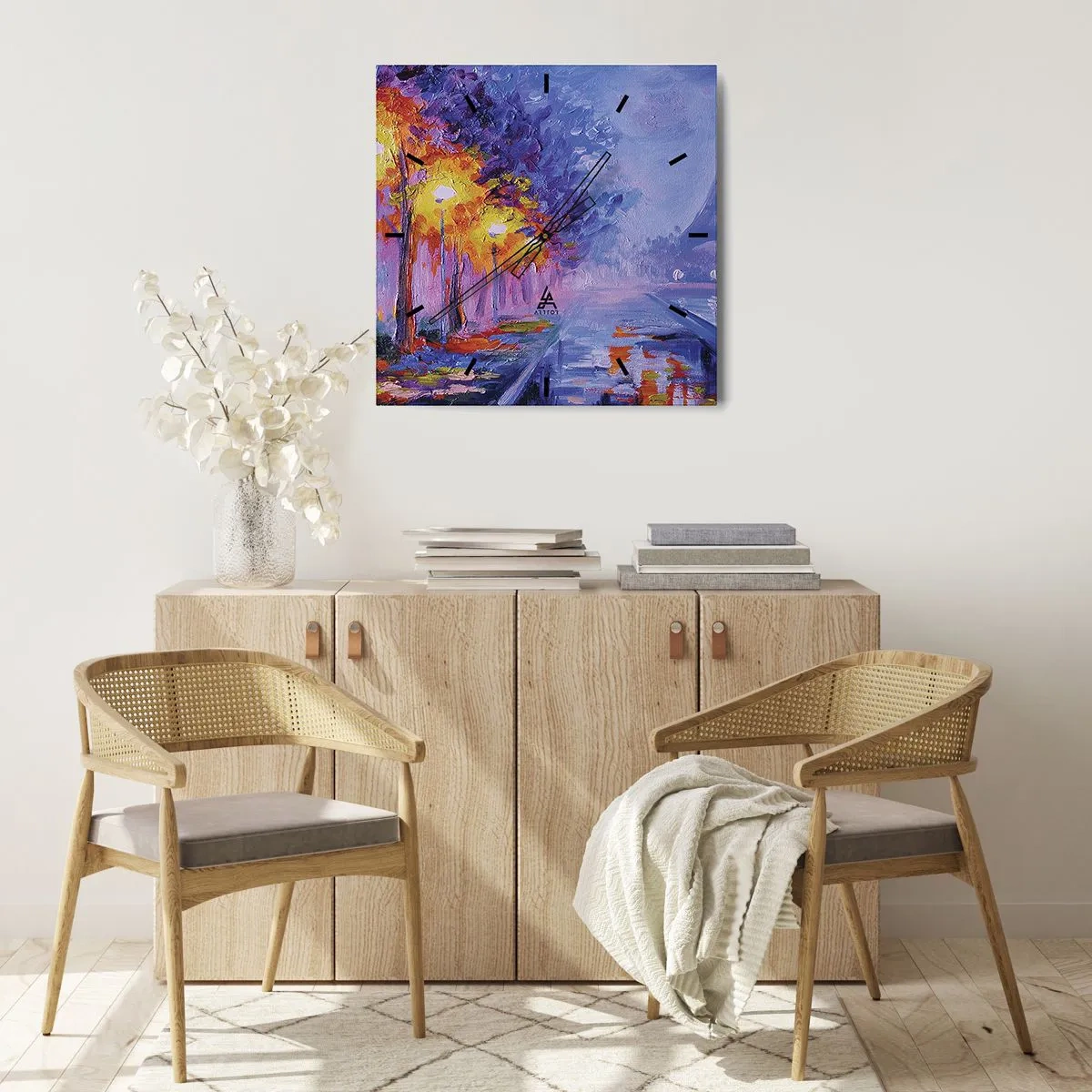 Orologio da parete - Orologio in Vetro - Passeggiata da sogno - 40x40 cm