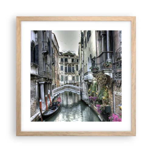 Poster in cornice rovere chiaro - Da secoli in silenziosa riflessione - 40x40 cm