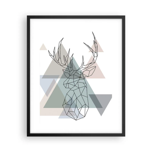 Poster in cornice nera - Nel bosco geometrico - 40x50 cm